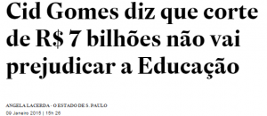 Opinião do Excelentíssimo Ministro Cid Gomes